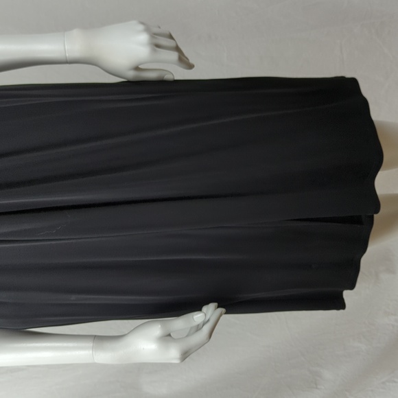 & OTHER STORIES LITTLE BLACK HALTER DRESS W/ LEATHER COLLAR US 12 EURO 42 - Picture 7 of 11